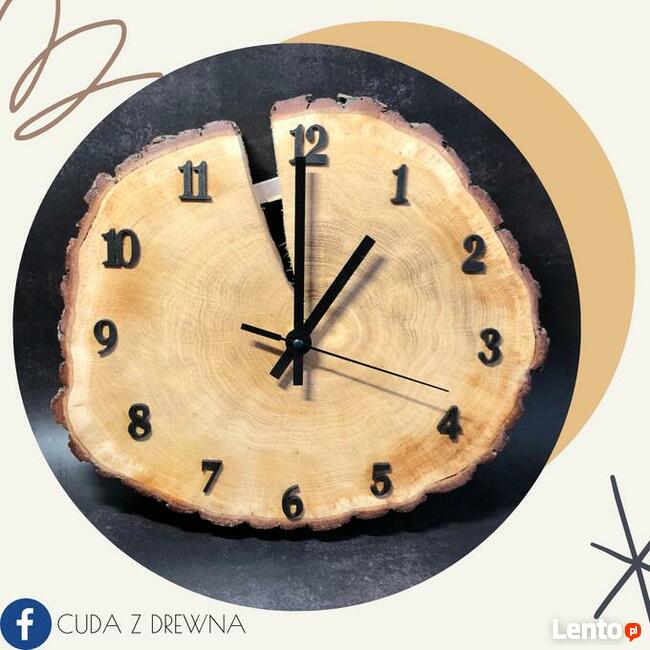 Drewniany zegar, pełna personalizacja 30,40 cm!