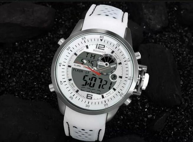 Zegarek męski BOAMIGO wodoodpor biały orgynalne pudelko NOWY
