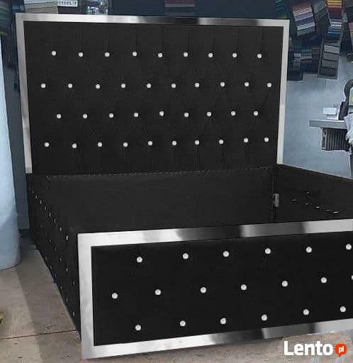 łóżko małzeńskie glamour 160x200 profil ozdobny złoo srebro