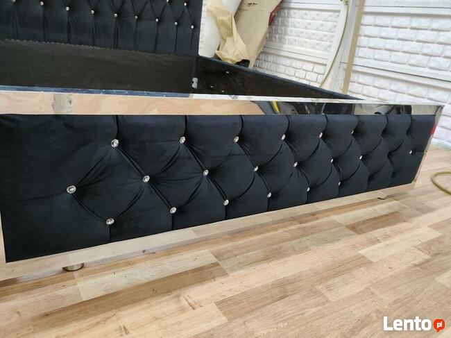 łóżko małzeńskie glamour 160x200 profil ozdobny złoo srebro