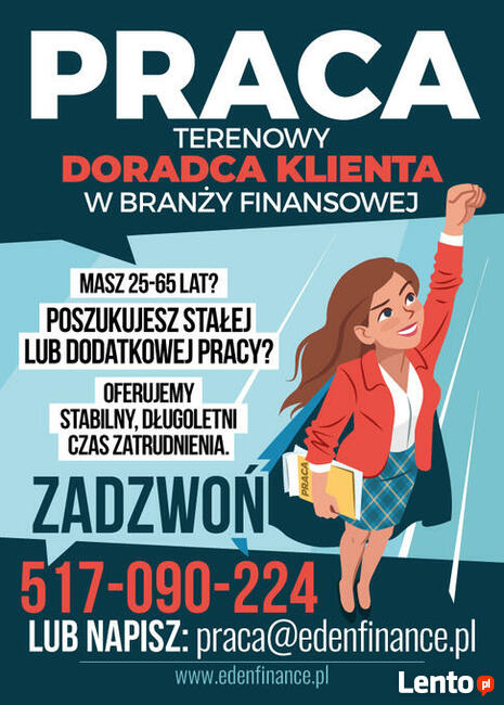 Doradca Klienta terenowy w branży finansowej - Łódź!!!