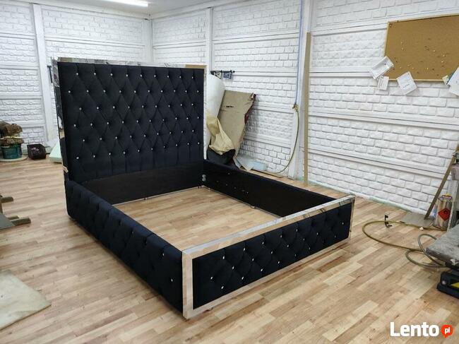 łóżko małzeńskie glamour 160x200 profil ozdobny złoo srebro