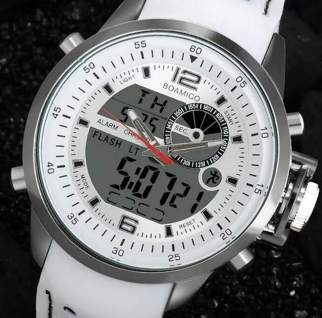 Zegarek męski BOAMIGO wodoodpor biały orgynalne pudelko NOWY