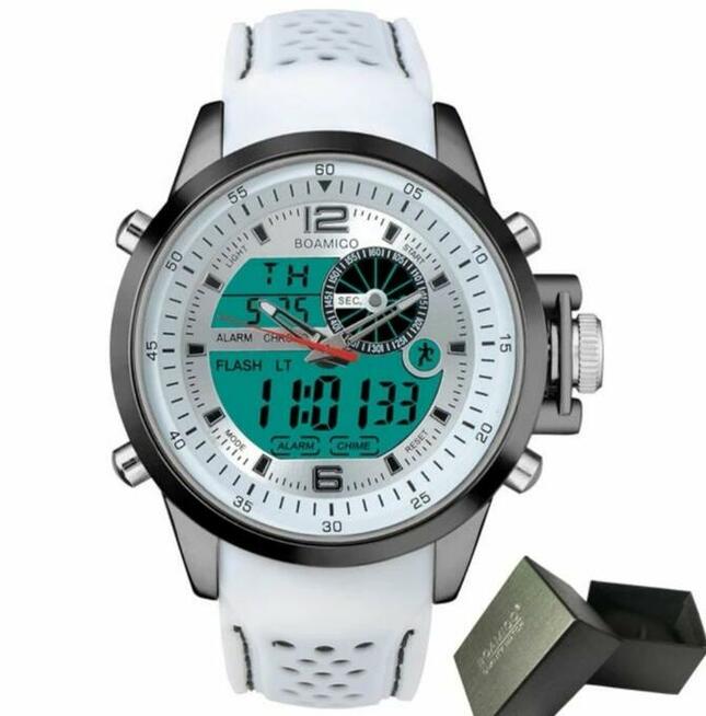 Zegarek męski BOAMIGO wodoodpor biały orgynalne pudelko NOWY