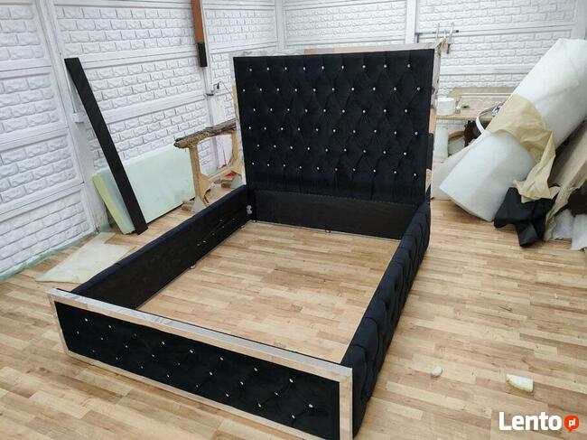 łóżko małzeńskie glamour 160x200 profil ozdobny złoo srebro