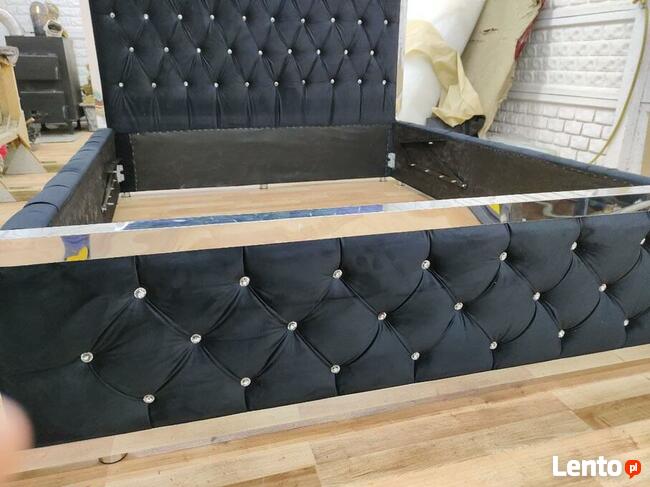 łóżko małzeńskie glamour 160x200 profil ozdobny złoo srebro