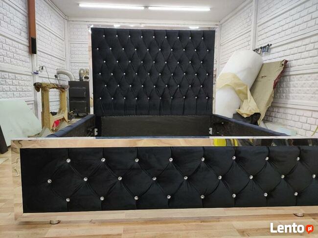 łóżko małzeńskie glamour 160x200 profil ozdobny złoo srebro