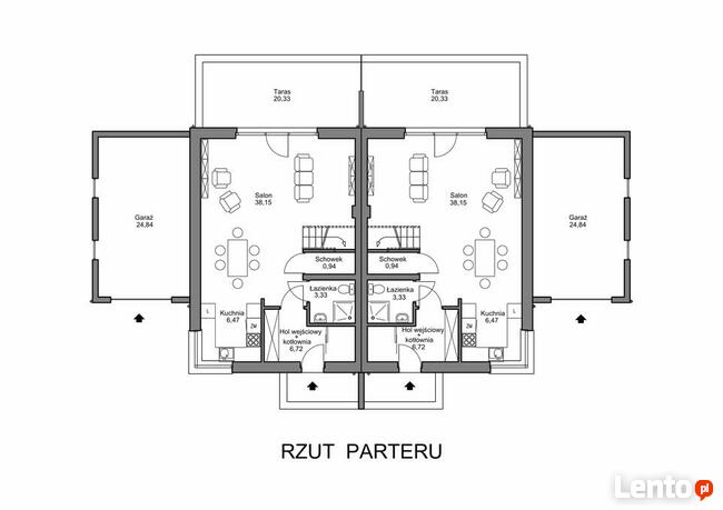 Nowy dom w zabudowie bliźniaczej na osiedlu w Bojanie.