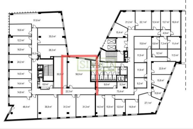 1 pokój, recepcja, ochrona,dostep 24h , biurowiec