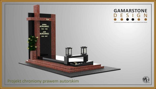 Nagrobki granitowe| Projekt 3D| Profesjonalny montaż