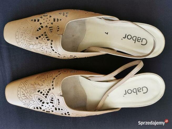 GABOR czółenka SKÓRA NATURALNA Rozm.40 CAMEL Beżowy JAK NOWE