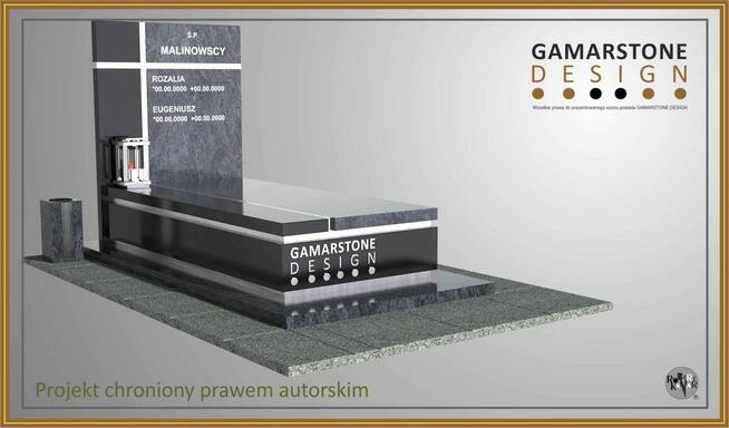 Nagrobki granitowe| Projekt 3D| Profesjonalny montaż