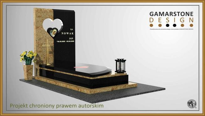 Nagrobki granitowe| Projekt 3D| Profesjonalny montaż