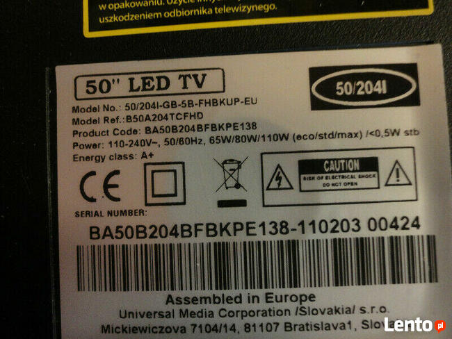 Telewizor Blaupunkt 50/204I - uszkodzony