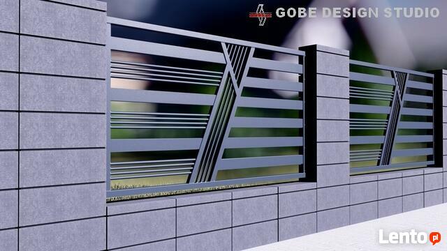 brama ogrodzenie balustrada balkon płot panel palisada Gobe