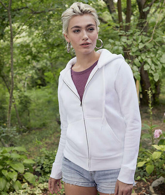 Damska bluza z kapturem zapinana na zamek FRUIT of the LOOM