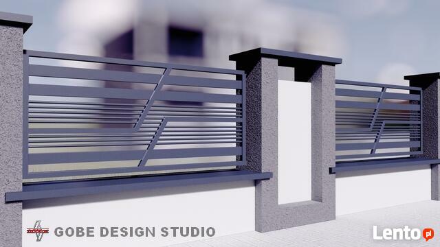 brama ogrodzenie balustrada balkon płot panel palisada Gobe