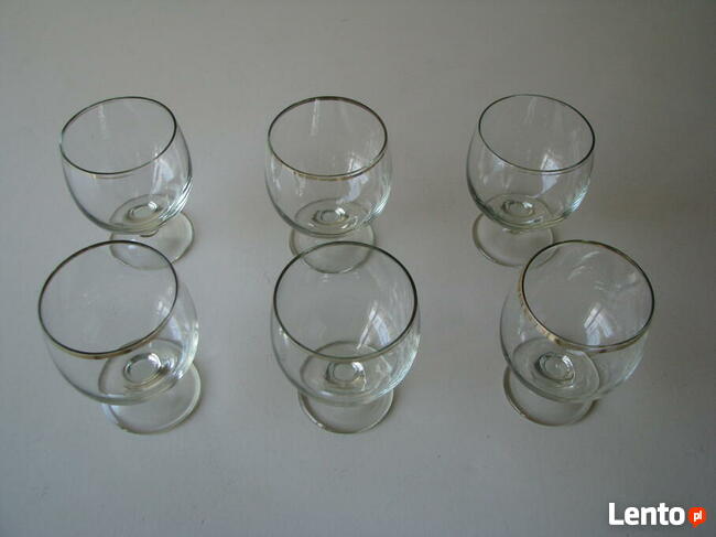 Koniakówki lampki kieliszki na koniak brandy 6 szt retro PRL
