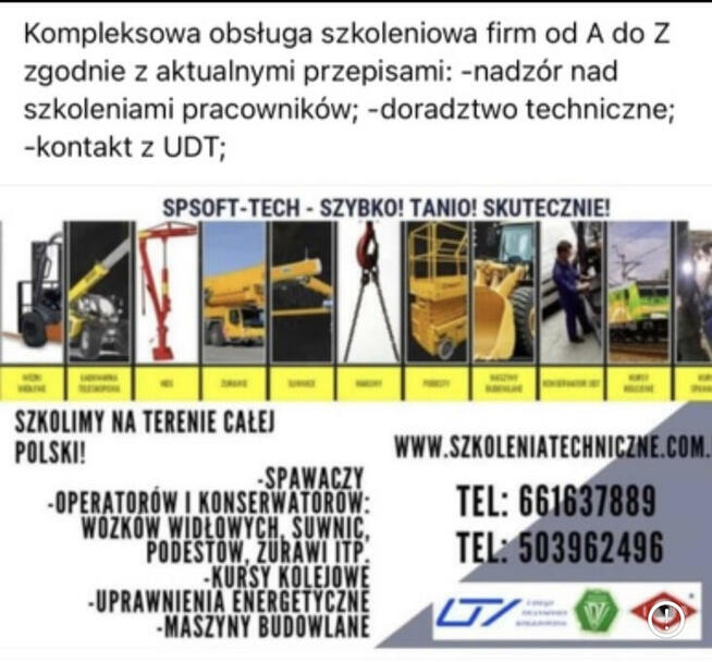 kurs operatora żurawia wieżowego