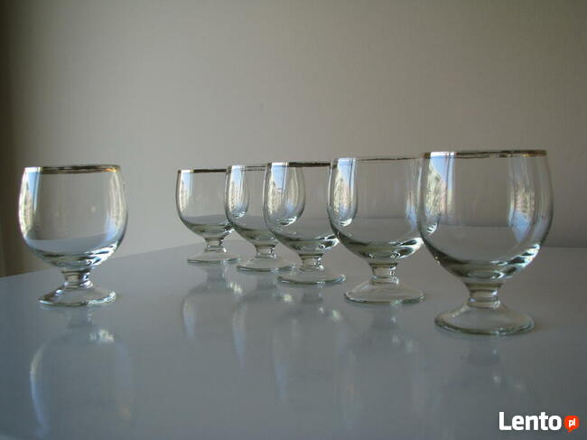 Koniakówki lampki kieliszki na koniak brandy 6 szt retro PRL