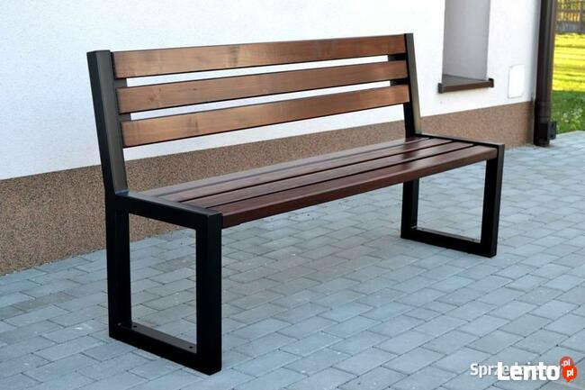 ławka z oparciem miejska parkowa stalowa 190cm EXTRA