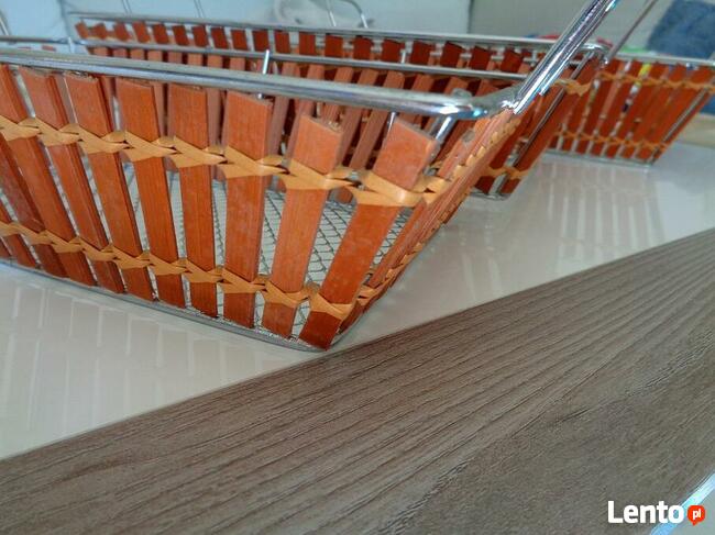 kpl koszyków metalowych z dodatkiem ratanu