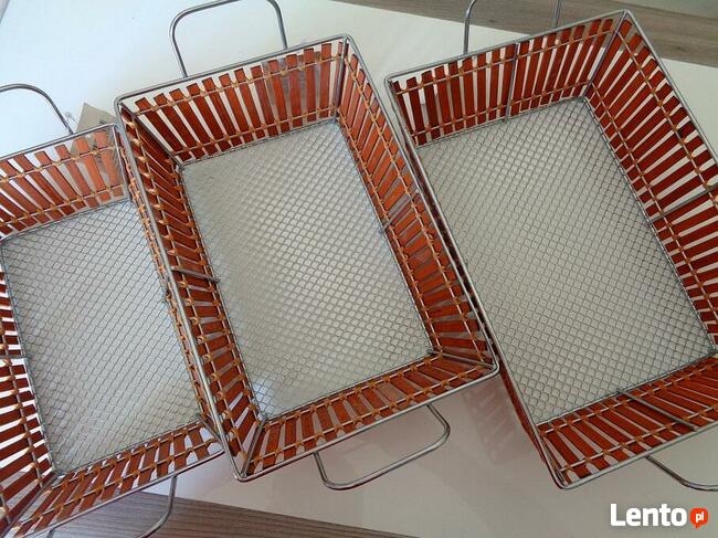 kpl koszyków metalowych z dodatkiem ratanu
