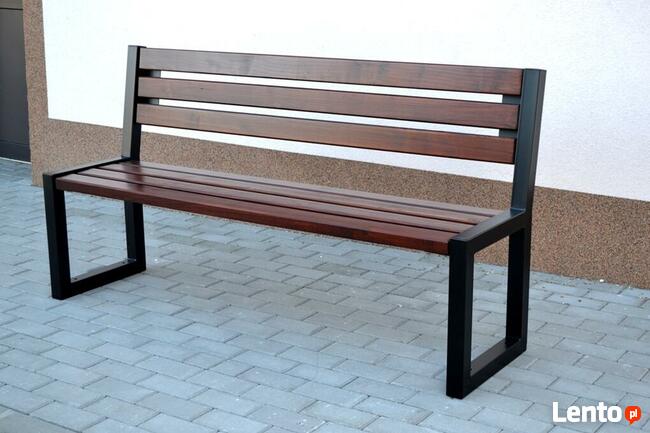 ławka z oparciem miejska parkowa stalowa 190cm EXTRA
