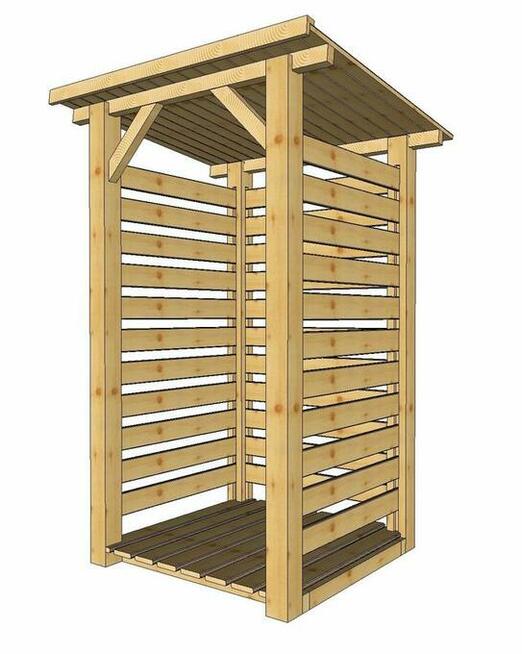 Drewutnia 1,1 x 1,1m z dachem prostym jednospadowym