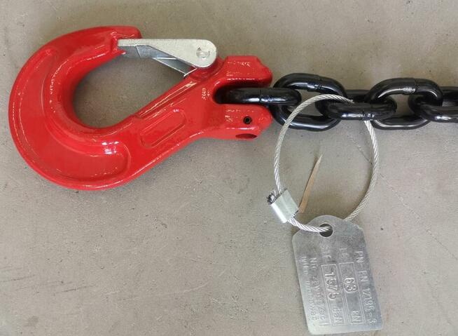 Łańcuch cięgno z hakami do napinacza mocujący transportowy