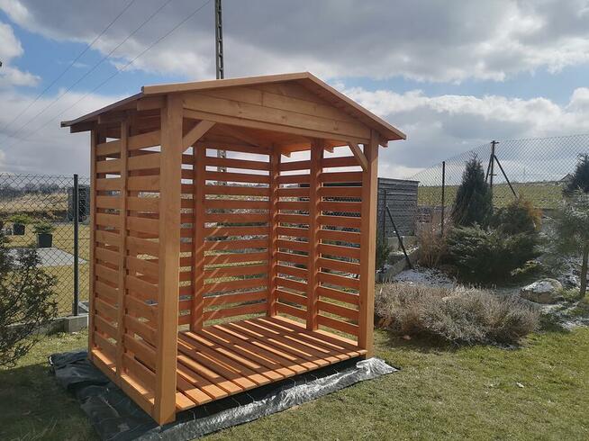 Drewutnia 2 x 1,5m z dachem prostym dwuspadowym na boki