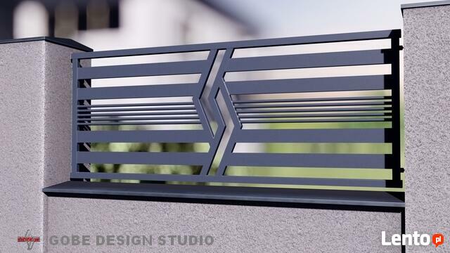 balustrady ogrodzenia bramy wjadowe metalowe przęsło panel