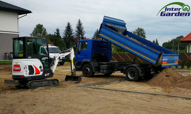 Roboty ziemne, maszyny budowlane: minikoparka miniładowarka