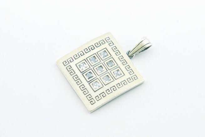 Piękna srebrna zawieszka, cyrkonie, srebro, 0.925, biżuteria