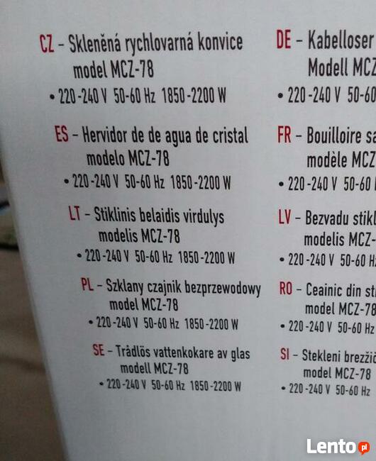 Czajnik elektryczny bezprzewodowy szklany