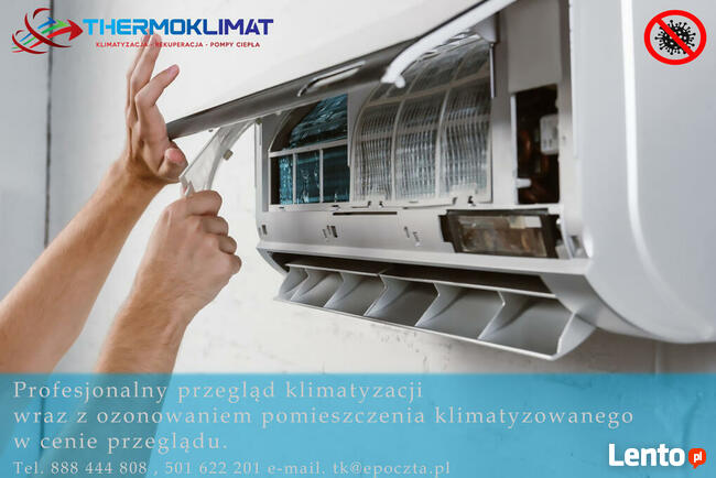 Profesjonalny przegląd serwisowy klimatyzacji z ozonowaniem.