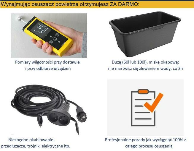 Wypożyczalnia osuszaczy GDYNIA osuszacz powietrza wynajem