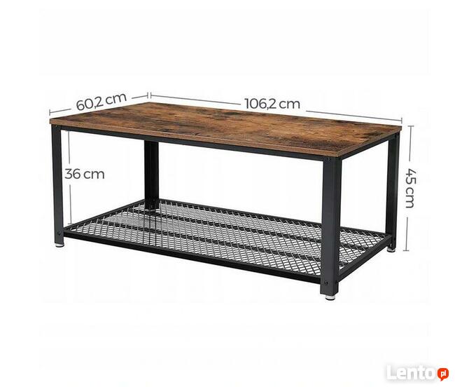 Stolik Kawowy Ława Industrialny Rustykalny Loft 106x60 cm