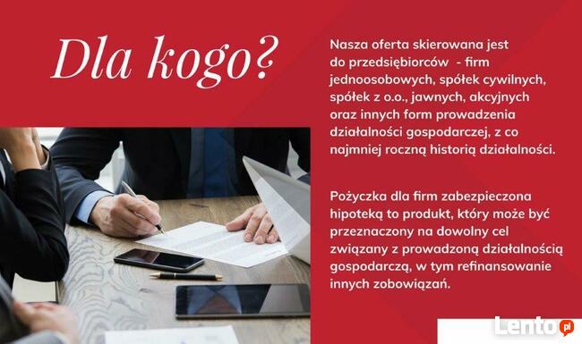 Finansowanie dla firm pożyczka hipoteczna