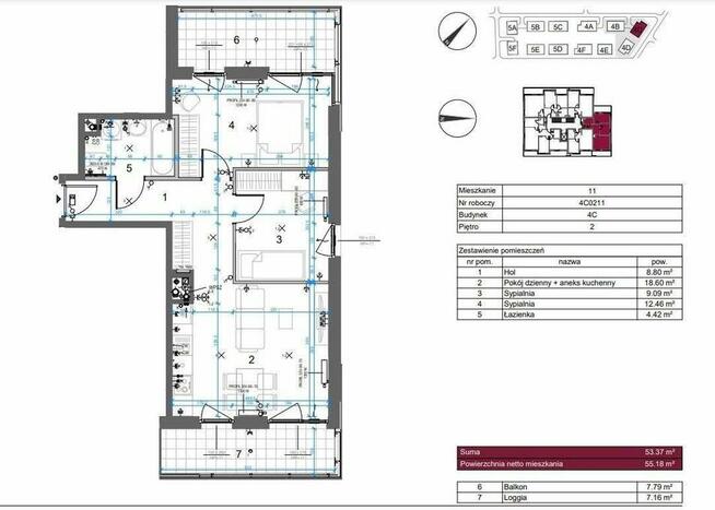 3 pok. Jaśminowy Mokotów Cesja !!!