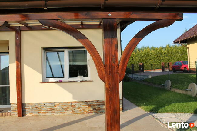 Konstrukcja wiaty 680cm x 500cm zadaszenie poliwęglan taras