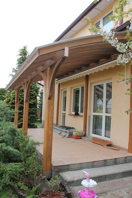 Konstrukcja wiaty 680cm x 500cm zadaszenie poliwęglan taras