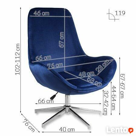 Fotel biurowy obrotowy welurowy granatowy