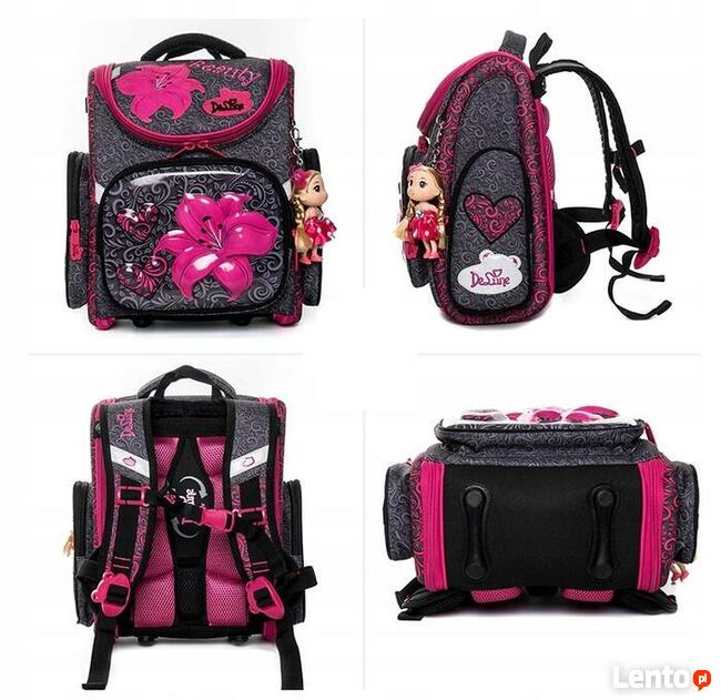 Tornister - piękna lilia- dla pierwszaka