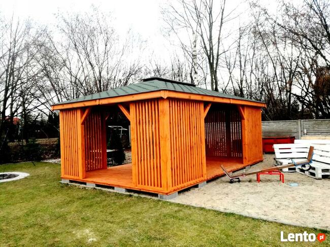 Drewniana altana ogrodowa na zamówienie 5 m x 4 m