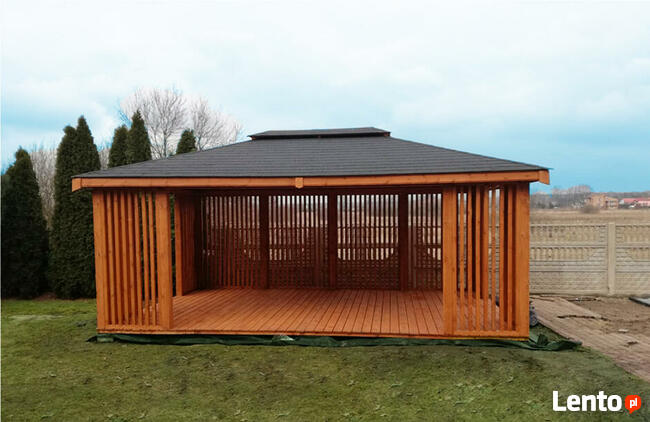 Drewniana altana ogrodowa na zamówienie 5 m x 4 m