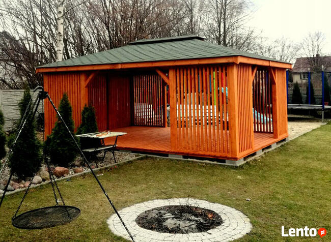 Drewniana altana ogrodowa na zamówienie 5 m x 4 m