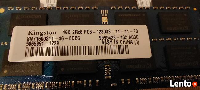 Pamięć RAM Kingston 4GB DDR3 SNY1600S11-4G-EDEG 1600 MHz Lap