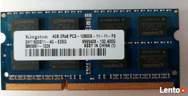 Pamięć RAM Kingston 4GB DDR3 SNY1600S11-4G-EDEG 1600 MHz Lap