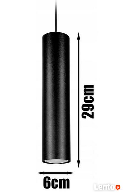 Lampa wisząca potrójna LOFT tuba GU10 czarna